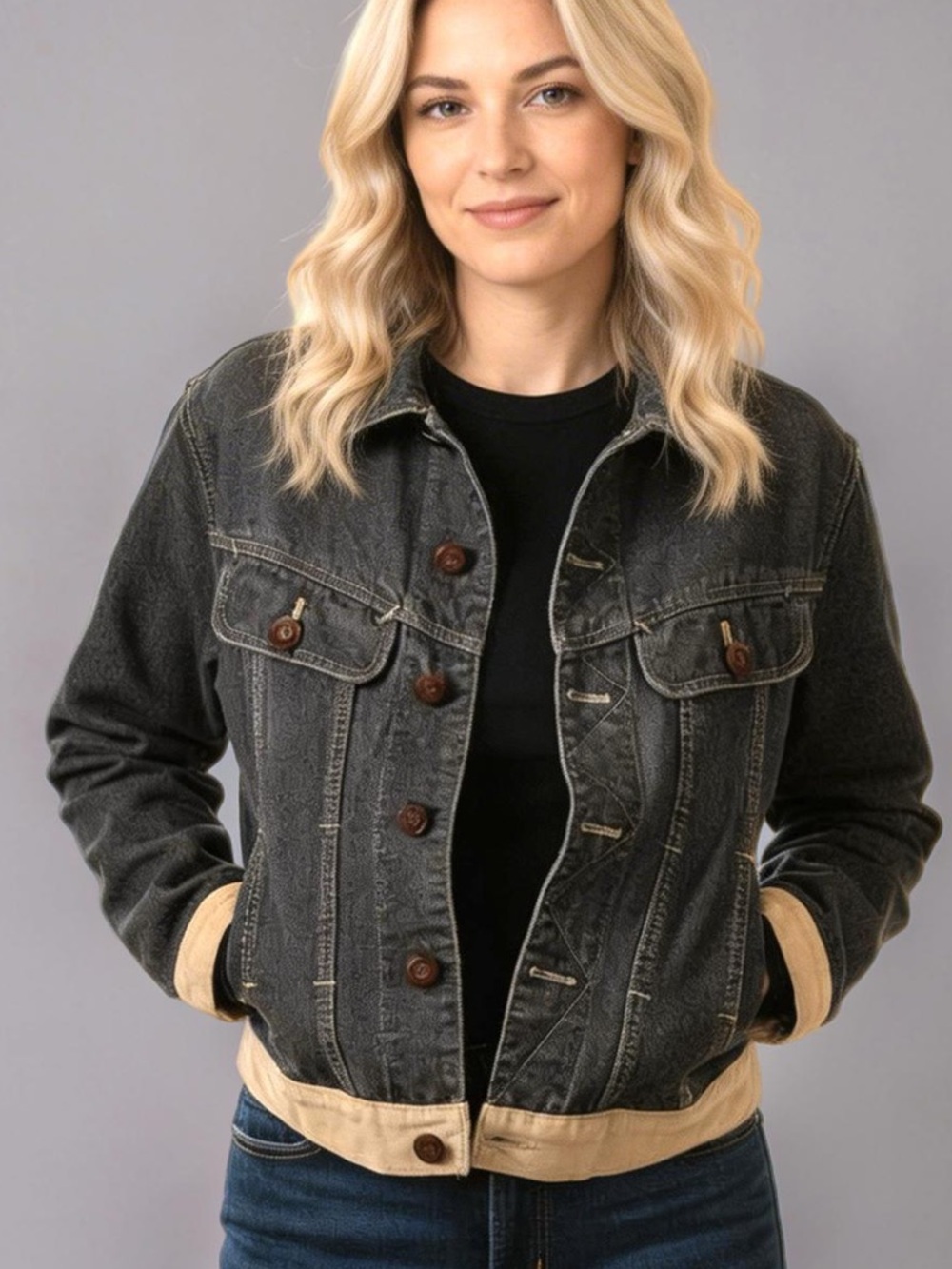 Rare SPECTOR'S PARIS Vintage Black Fade Denim Trucker Jacket - Made in
France L